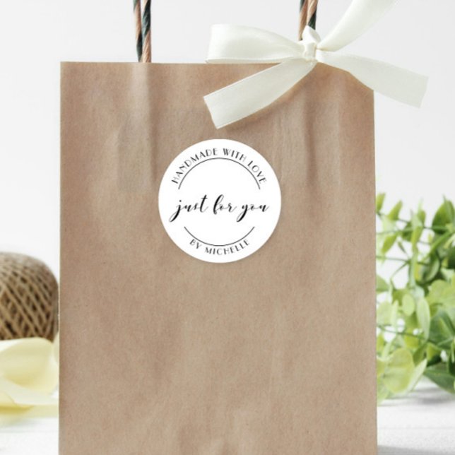 Adesivo Feita À Mão Com Vinheta Personalizada Elegante (Criador carregado)