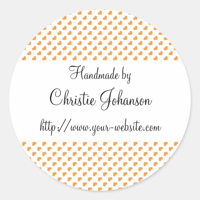 Adesivo Feita à mão - design de coração (Frente)