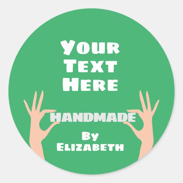 Adesivo Feita à mão por você (Frente)