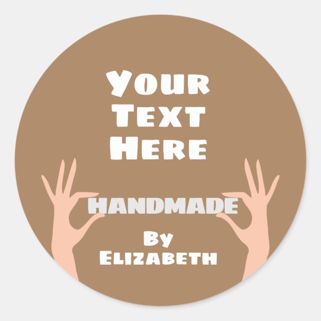 Adesivo Feita à mão por você (Frente)