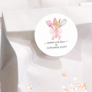 Adesivo Feita com amor, aquarela personalizada