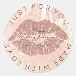 Adesivo Feita Com Amor Blush Lipstick Rosa pin MakeLábios