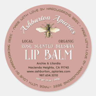 Adesivo Feita Com Amor Cera De Beeswax Local - Cor-De-Rosa