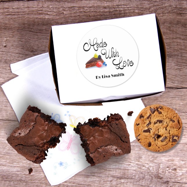 Adesivo Feita Com Amor, Chocolate De Chocolate De Chocolat (Criador carregado)