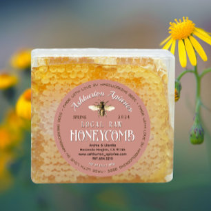 Adesivo Feita Com Amor Colheita Rosa Data Rótulo Honeycomb