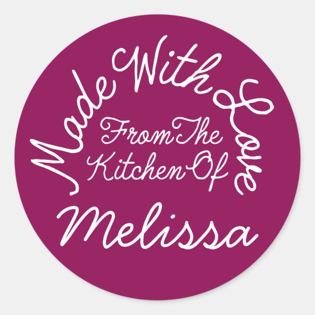 Adesivo Feita Com Amor Da Cozinha De (Frente)