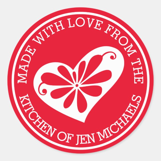 Adesivo Feita Com Amor De (Frente)