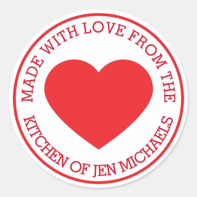 Adesivo Feita Com Amor De (Frente)