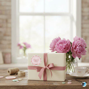 Adesivo Feita com amor, minimalista e elegante Agradeço