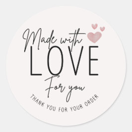 Adesivo Feita Com Amor Para Sua Pequena Empresa