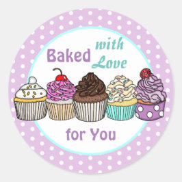 Adesivo Feita com amor para você | cupcake assado à mão