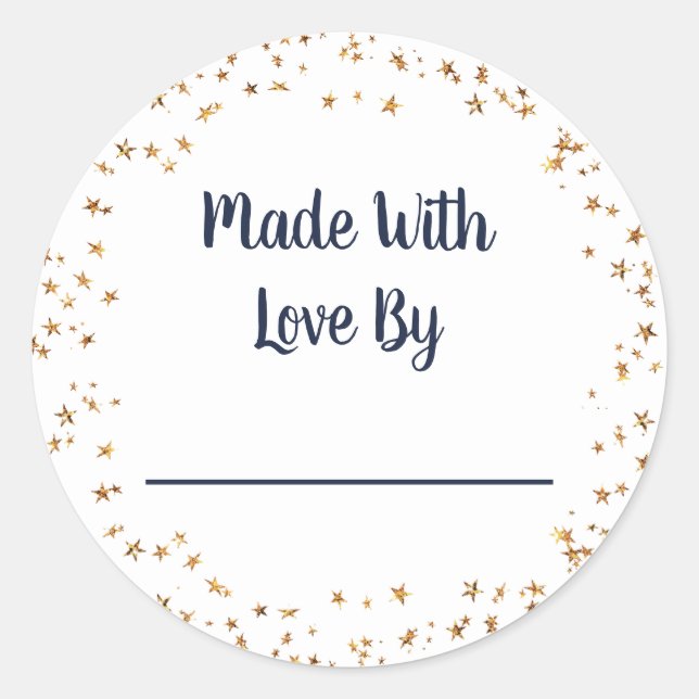 Adesivo Feita Com Amor Starry (Frente)