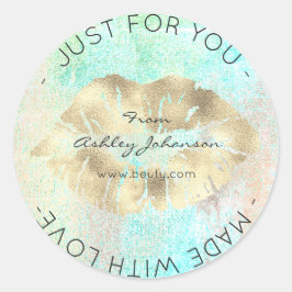 Adesivo Feita Com Amor Tiffany Dourada Ocean MakeLábios Be