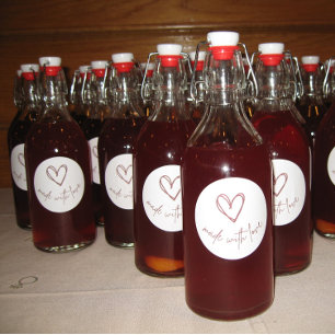 Adesivo Feita com amor - Vinheta circular para favores