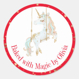 Adesivo Feita com Baking de Férias Mágicas Personalizadas