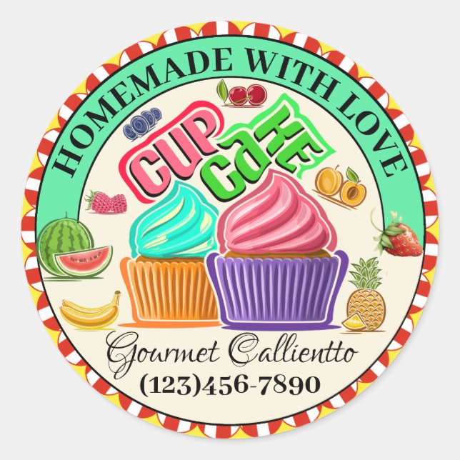 Adesivo Feita Com Comida De Amor (Frente)