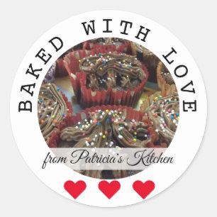 Adesivo Feita Com Cupcakes De Amor Da Cozinha De