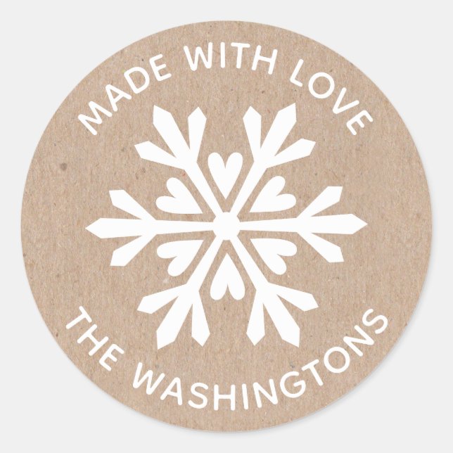 Adesivo Feita com Love Kraft Christmas Snowflaker Sticker (Frente)
