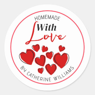 Adesivo Feita com Love Personalizado Sticker