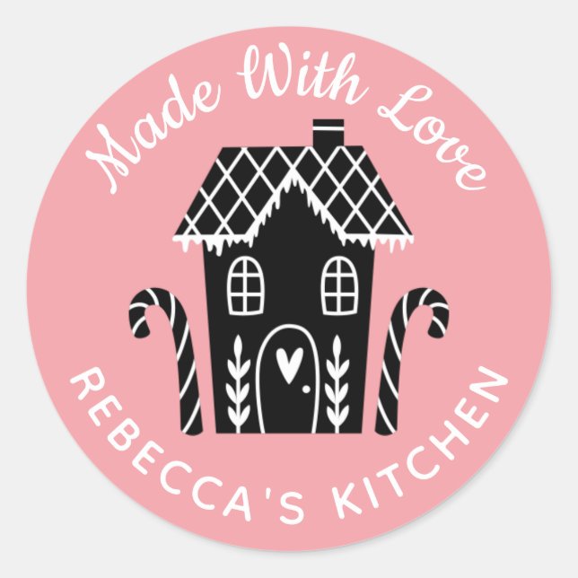 Adesivo Feita com o Amo Clássico De Natal (Frente)