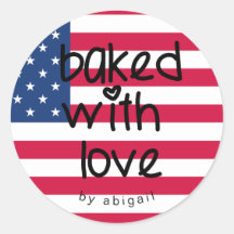 Feita com o Amor - Bandeira Personalizada dos EUA