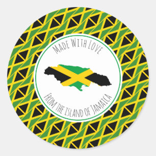 Adesivo Feita Com O Amor Da JAMAICA FLAG
