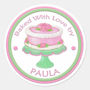 Adesivo Feita com o amor Personalizada Sticker~Bake