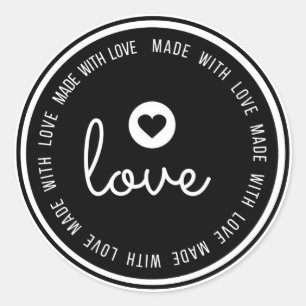 Adesivo Feita com o Love Classic Round Sticker