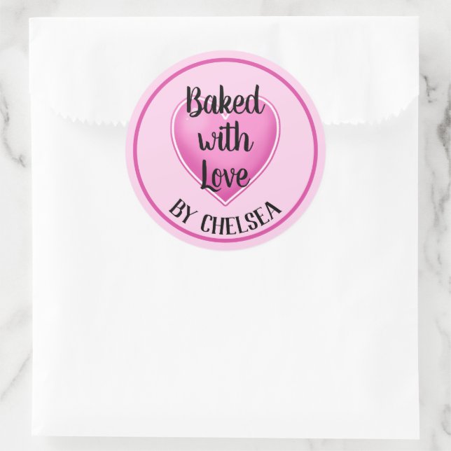 Adesivo Feita com o Love Personated Round Sticker (Bolsa)