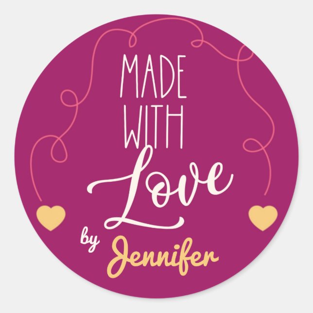 Adesivo Feita com o Love Small Business Sticker (Frente)