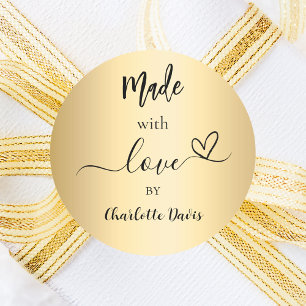 Adesivo Feita com o nome de ouro do amor