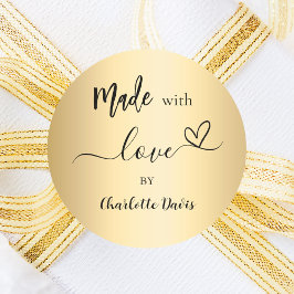Adesivo Feita com o nome de ouro do amor