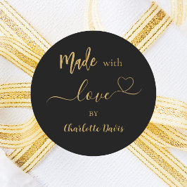 Adesivo Feita com o nome de ouro preto