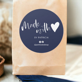 Adesivo Feita com o script de amor - marinho azul minimali