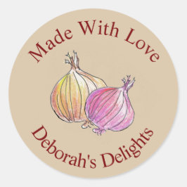 Adesivo Feita Com Refrigeração De Chef De Cebola Com Amor