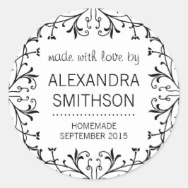 Adesivo Feita com Rótulos de Presente para Triagem Homemad