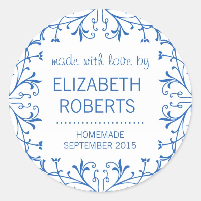 Adesivo Feita com Rótulos de Presente para Triagem Homemad (Frente)