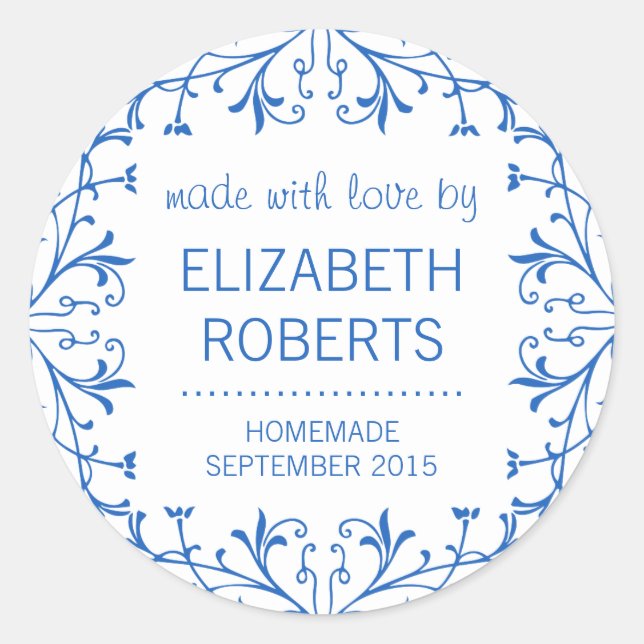 Adesivo Feita com Rótulos de Presente para Triagem Homemad (Frente)