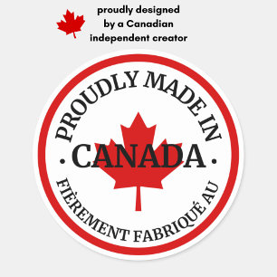 Adesivo Feita orgulhosamente no Canadá/Fabriqué au Canada