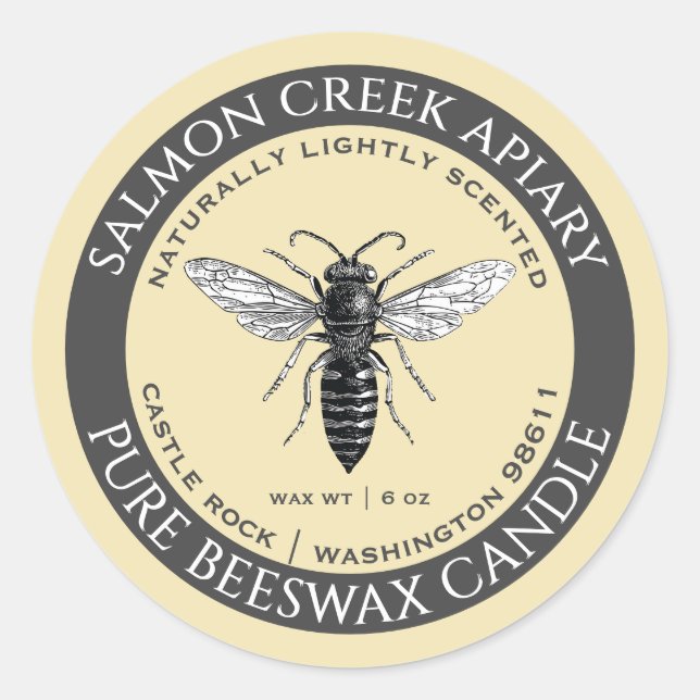 Adesivo Feita Por Abelhas Rainha Cerveja De Bee Amarelo (Frente)