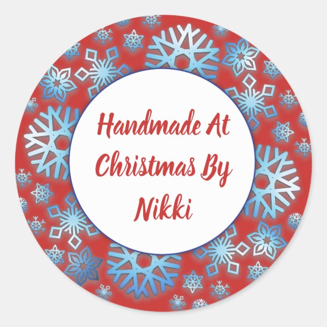 Adesivo Feitas À Mão No Natal Por Vinhetas (Frente)