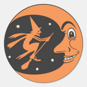 Adesivo Feiticeira das Halloween e palitos da Lua