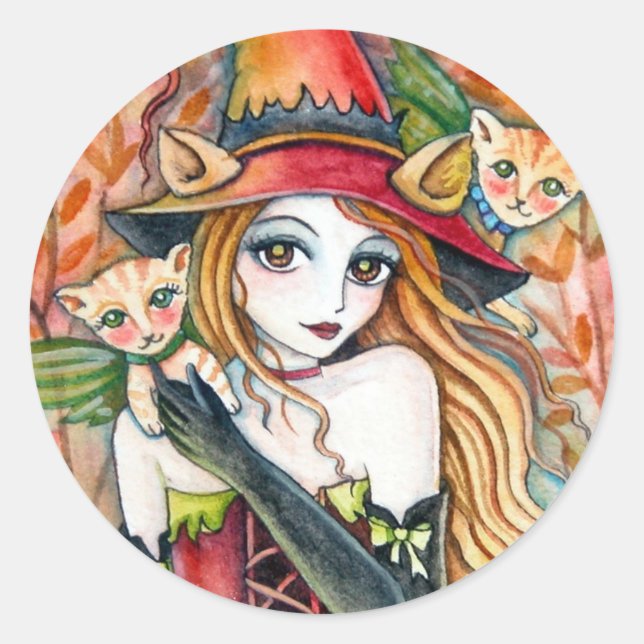 Adesivo Feiticeira e gato * Blondes* Sticker (Frente)
