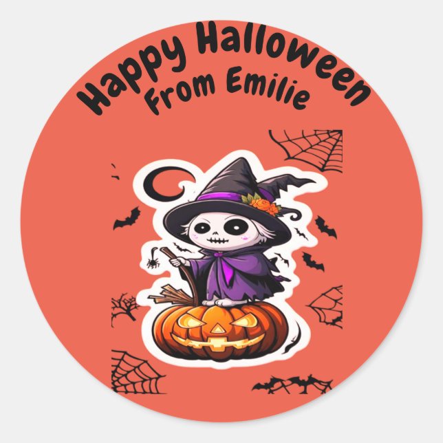 Adesivo Feiticeira-espantalho-doce-abóbora-das-bruxas-do-H (Frente)