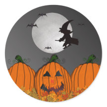 Feiticeira nos Stickers do Halloween de Voo