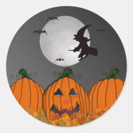 Adesivo Feiticeira nos Stickers do Halloween de Voo