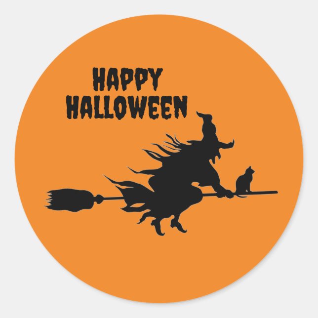 Adesivo Feiticeira Voadora em Pinheiros Redondos Clássicos (Frente)