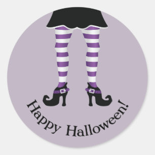 Adesivo Feiticeiras Roxas Feitas Feliz Texto de Halloween