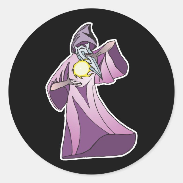 Adesivo feiticeiro mago com bola de cristal (Frente)