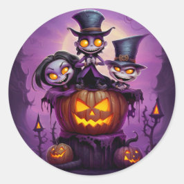 Adesivo Feiticeiro roxo monstros pagãos bonitinhos